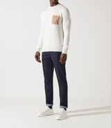 Pull col rond avec poche écru - IZAC