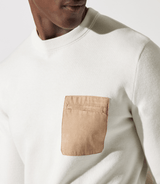 Pull col rond avec poche écru - IZAC