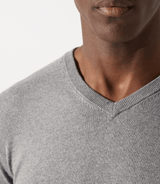 Pull col v rayé gris chiné - IZAC
