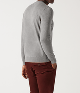Pull col v rayé gris chiné - IZAC