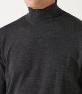 Pull col roulé anthracite 100% mérinos - IZAC