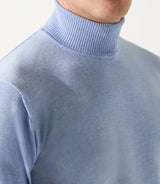 Pull col roulé bleu ciel 100% mérinos - IZAC