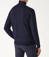 Pull col roulé marine 100% mérinos - IZAC