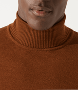 Pull col roulé marron 100% mérinos - IZAC