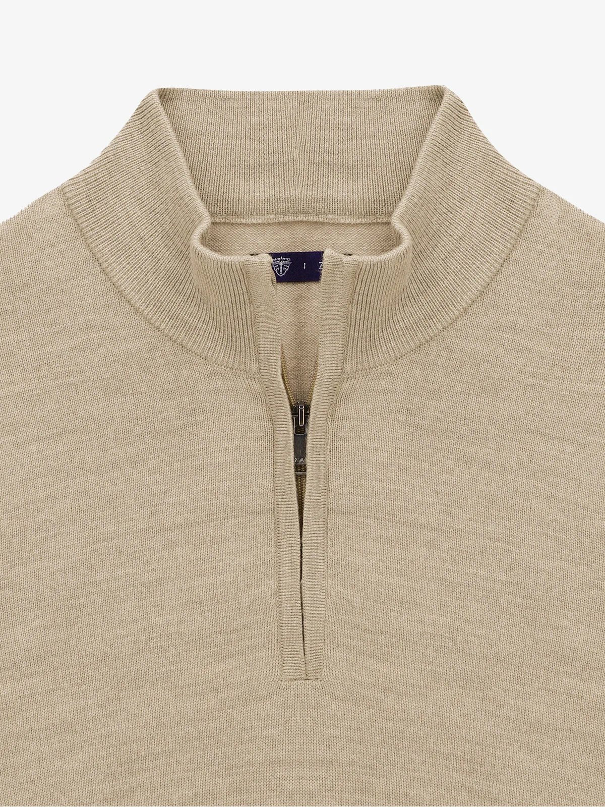 Pull col zip beige foncé - IZAC