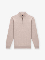 Pull col zip beige rose - IZAC