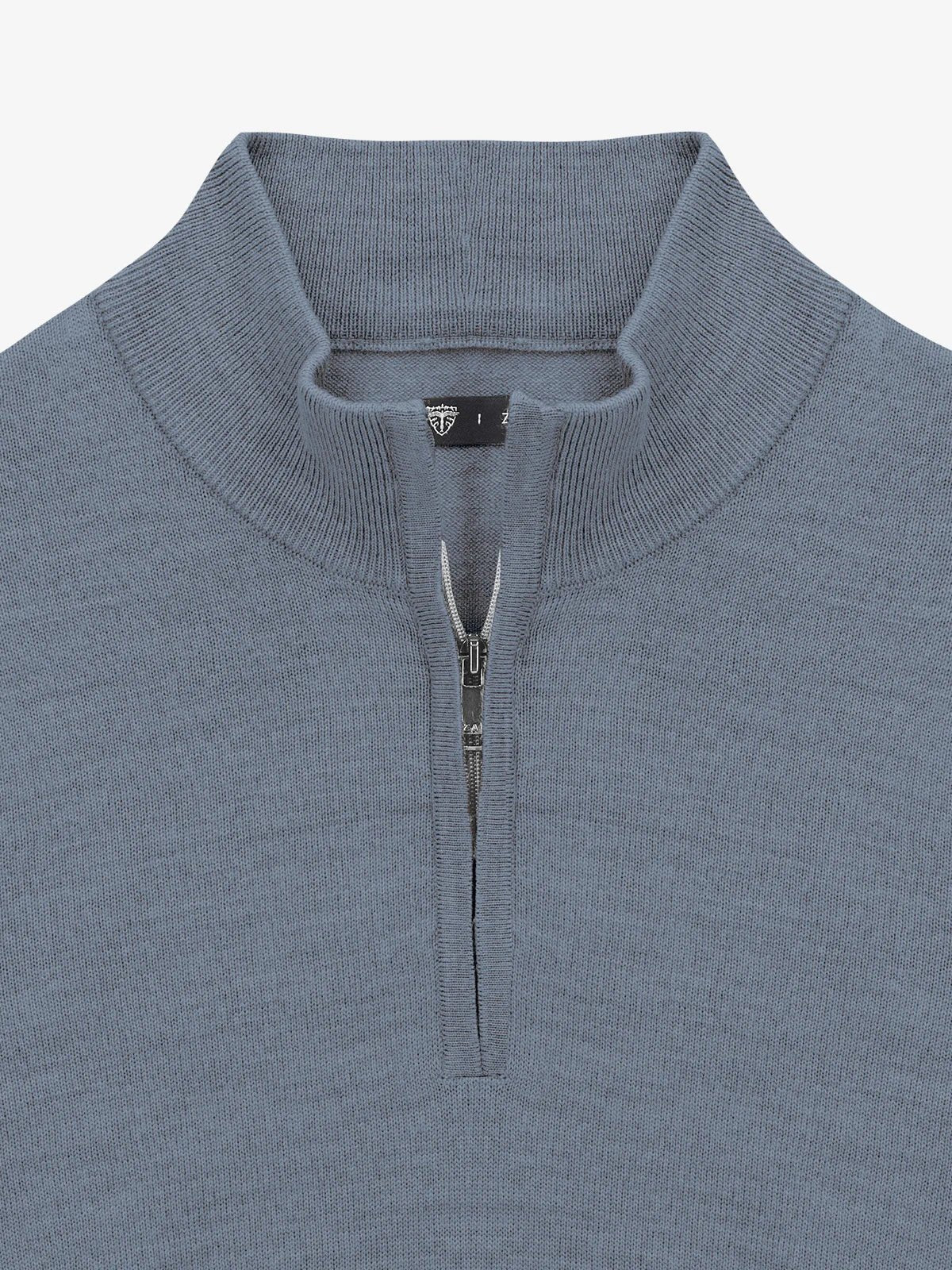 Pull col zip indigo - IZAC