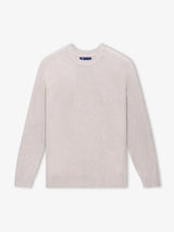 Pull col rond jeux de point beige - IZAC