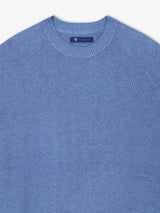 Pull col rond jeux de point indigo - IZAC