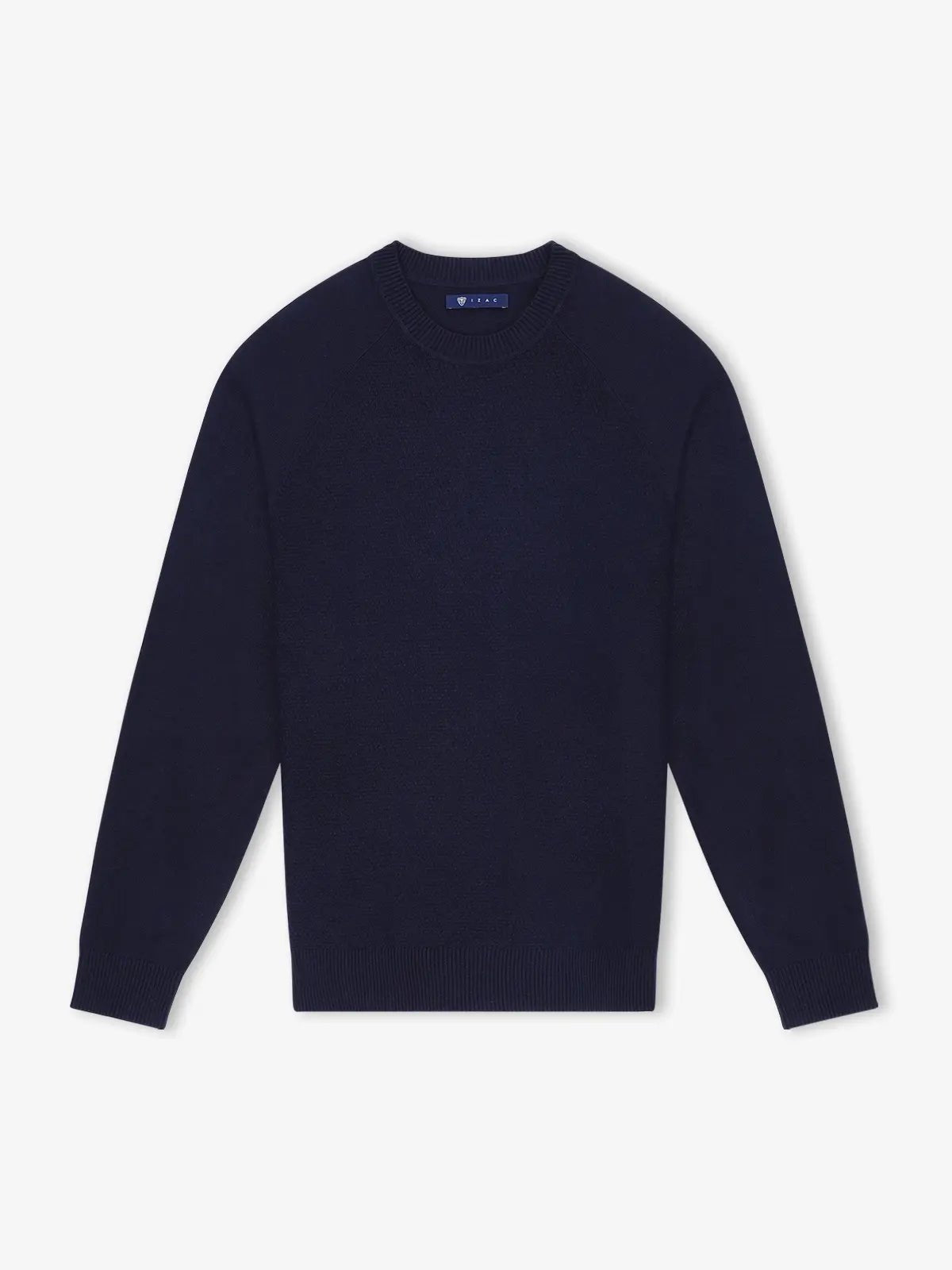 Pull col rond jeux de point marine - IZAC