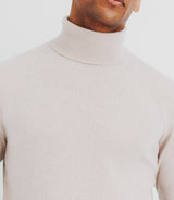 Pull col roulé 100% cachemire beige - IZAC