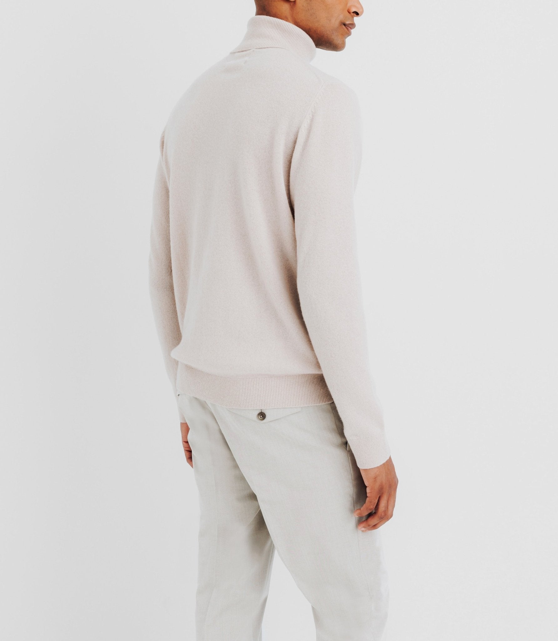 Pull col roulé 100% cachemire beige - IZAC