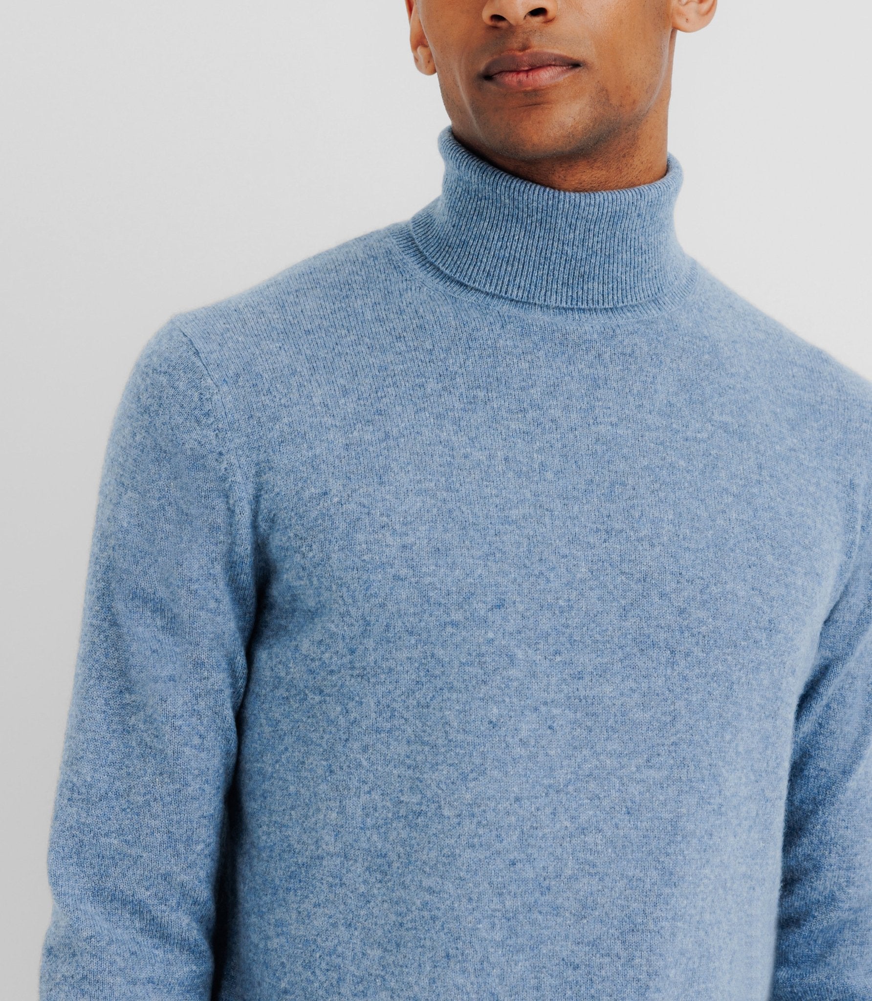 Pull col roulé 100% cachemire indigo - IZAC
