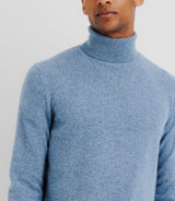 Pull col roulé 100% cachemire indigo - IZAC