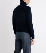 Pull col roulé 100% cachemire marine - IZAC