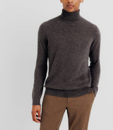 Pull col roulé 100% cachemire marron - IZAC