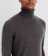 Pull col roulé 100% cachemire marron - IZAC