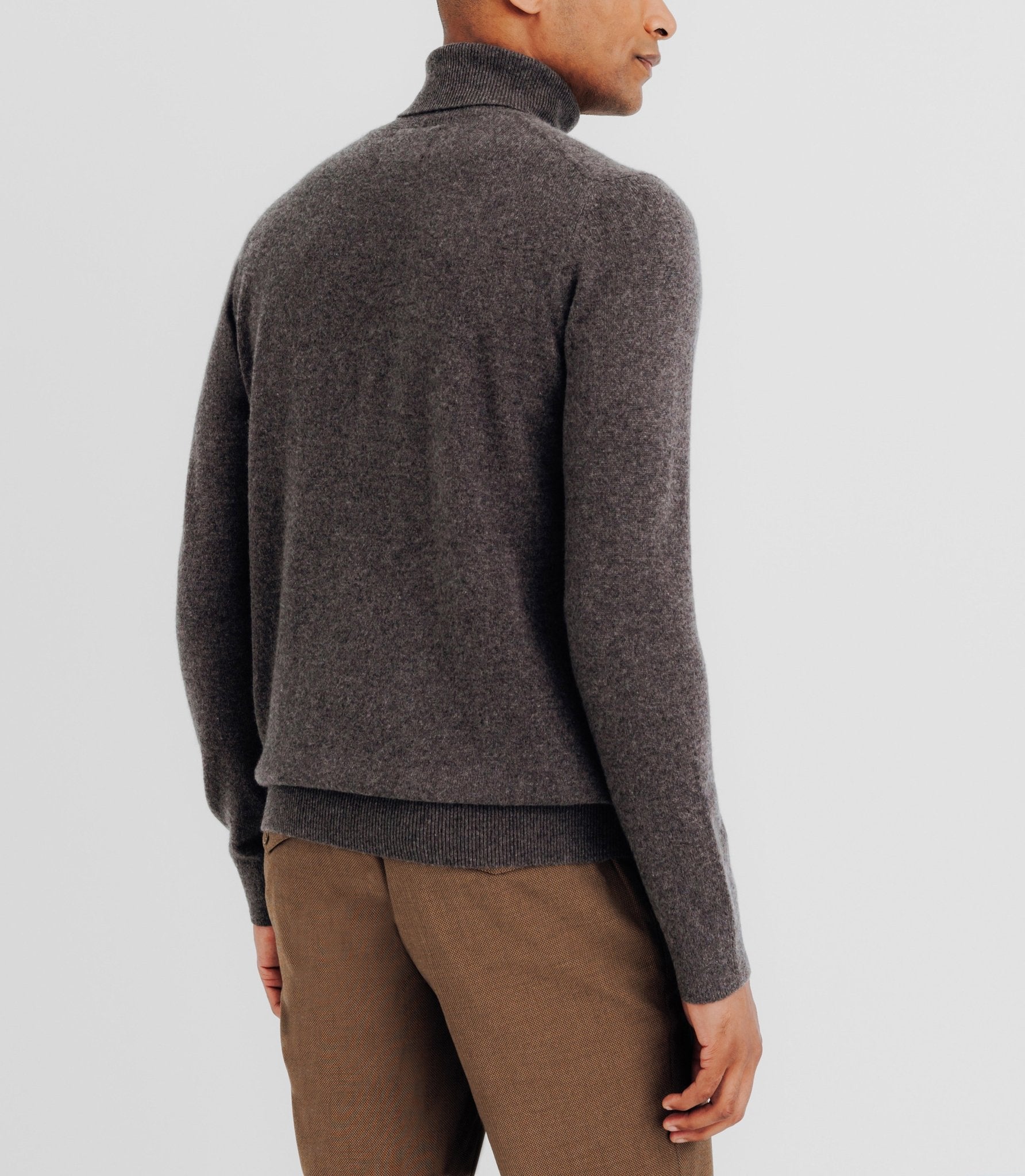 Pull col roulé 100% cachemire marron - IZAC