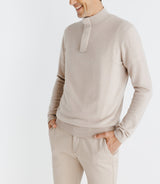 Pull col montant 100% cachemire beige - IZAC