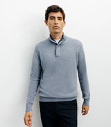 Pull col montant 100% cachemire indigo - IZAC