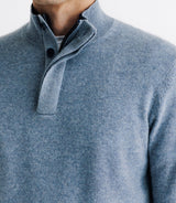 Pull col montant 100% cachemire indigo - IZAC