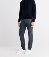 Pull col zippé et boutonné 100% cachemire marine - IZAC