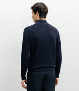 Pull col montant 100% cachemire marine - IZAC