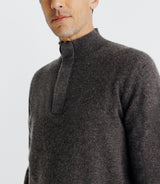 Pull col montant 100% cachemire marron - IZAC