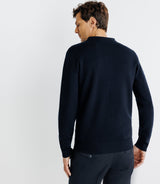 Pull en laine mérinos marine - IZAC