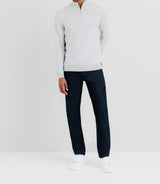 Pull en laine mérinos avec demi zip gris - IZAC