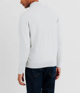 Pull en laine mérinos avec demi zip gris - IZAC
