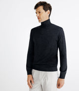 Pull col roulé en laine mérinos anthracite - IZAC