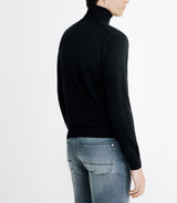 Pull col roulé en laine mérinos noir - IZAC