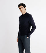 Pull col zippé en maille marine - IZAC
