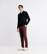Pull col zippé en maille noir - IZAC