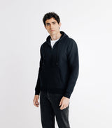 Pull gilet à capuche noir - IZAC