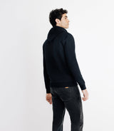Pull gilet à capuche noir - IZAC