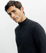 Pull col montant demi zippé noir