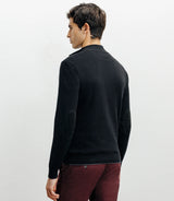 Pull col montant demi zippé noir