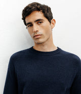 Pull en laine col rond marine - IZAC