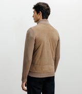 Gilet zip bi - matière chatain - IZAC