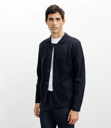 Cardigan surchemise en maille marine - IZAC