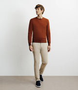 Pull col rond en coton rouille - IZAC