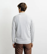 Pull à col demi zippé gris chiné - IZAC