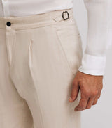 Pantalon ville en lin beige - IZAC