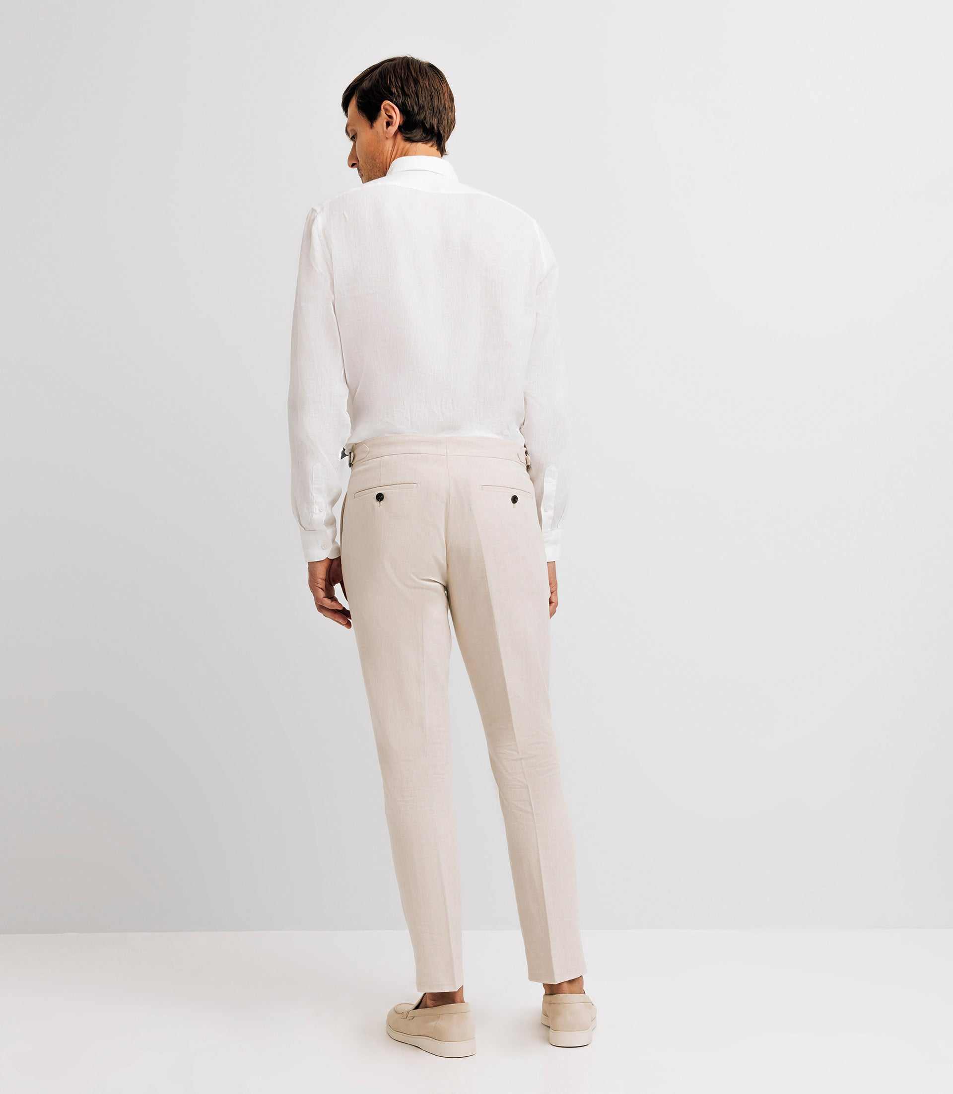 Pantalon ville en lin beige - IZAC