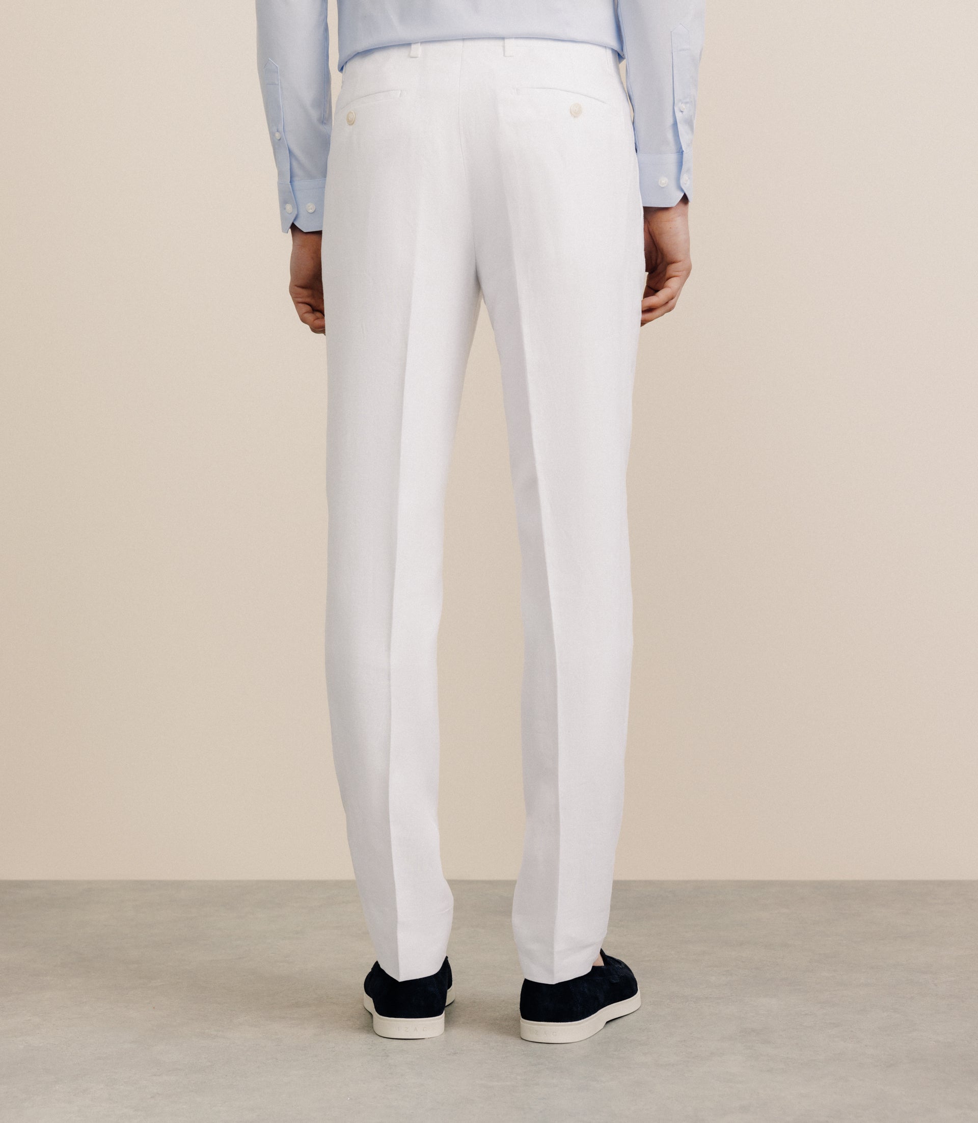 Pantalon 100% lin blanc