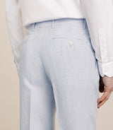 Pantalon 100% lin bleu ciel