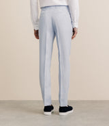 Pantalon 100% lin bleu ciel