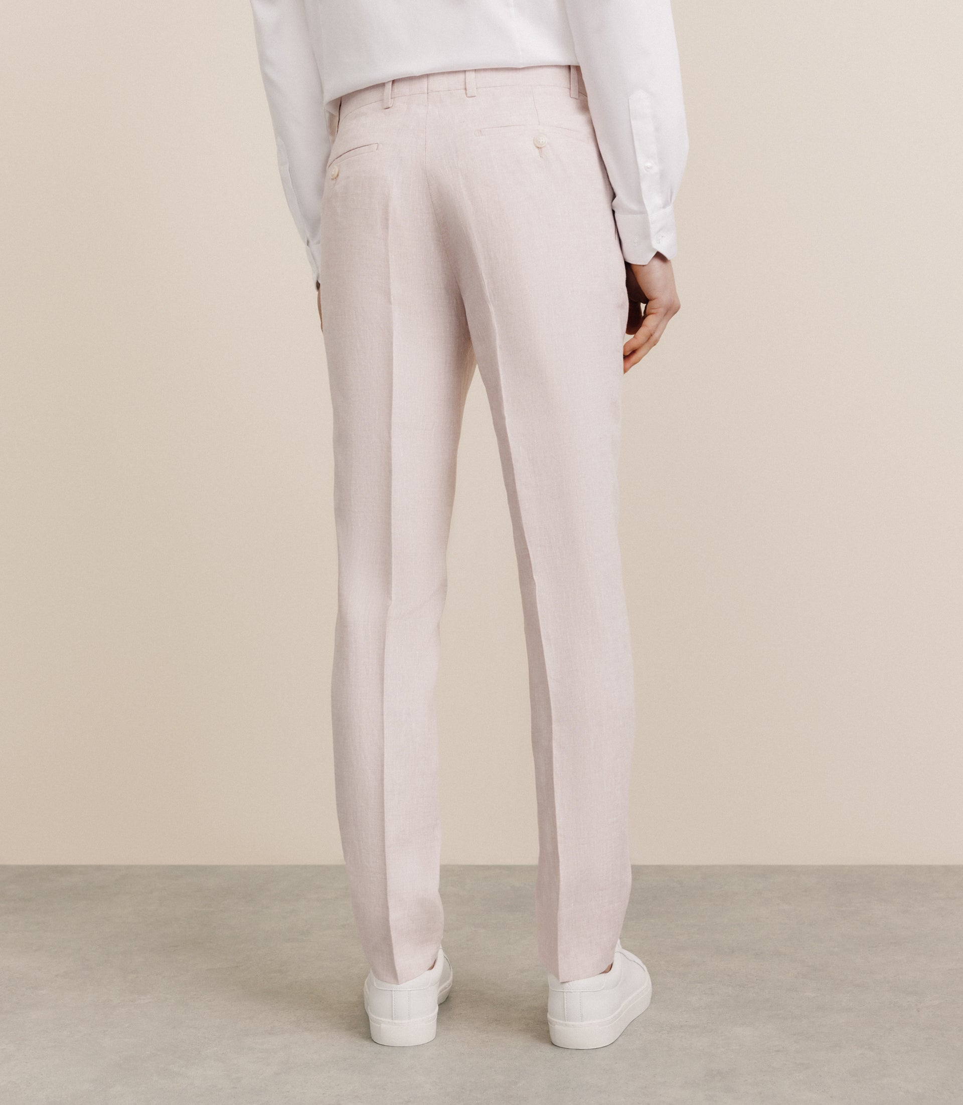 Pantalon 100% lin rose